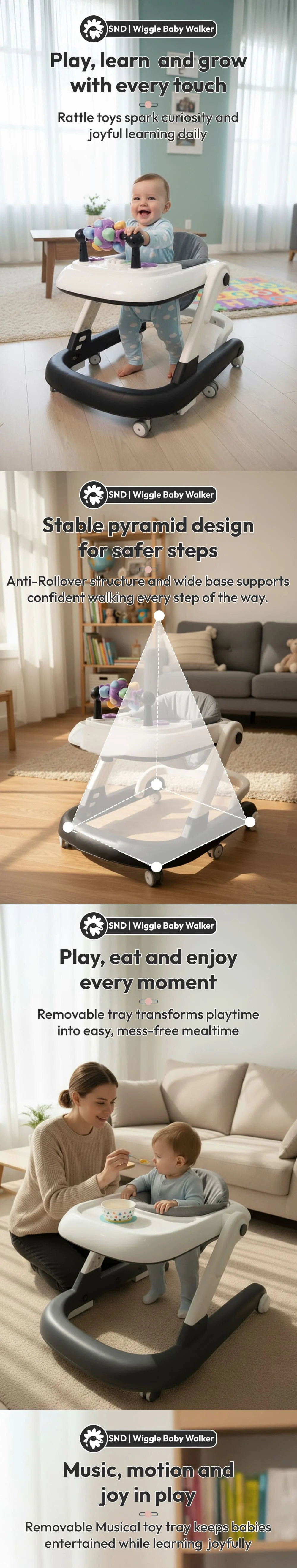 Wiggle Baby Walker Black