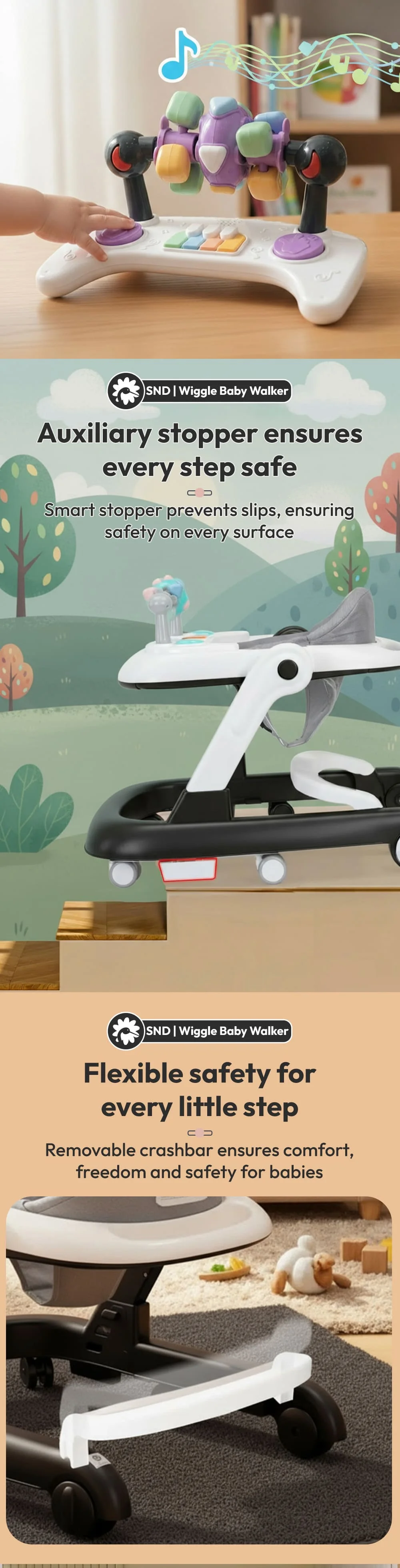 Wiggle Baby Walker Black