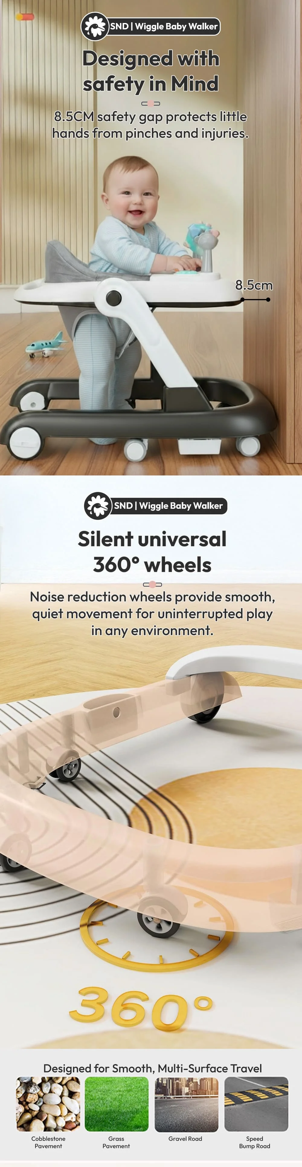 Wiggle Baby Walker Black