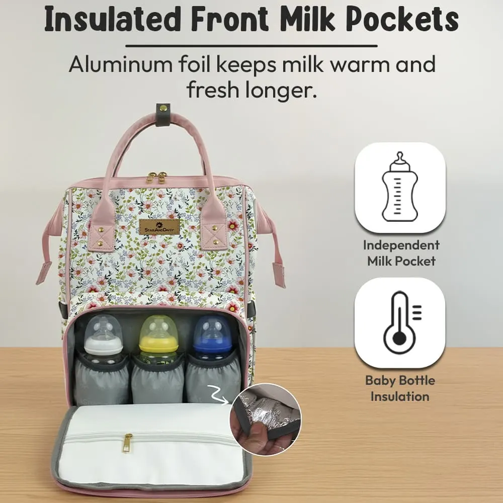 Insulated front pockets diaper bag