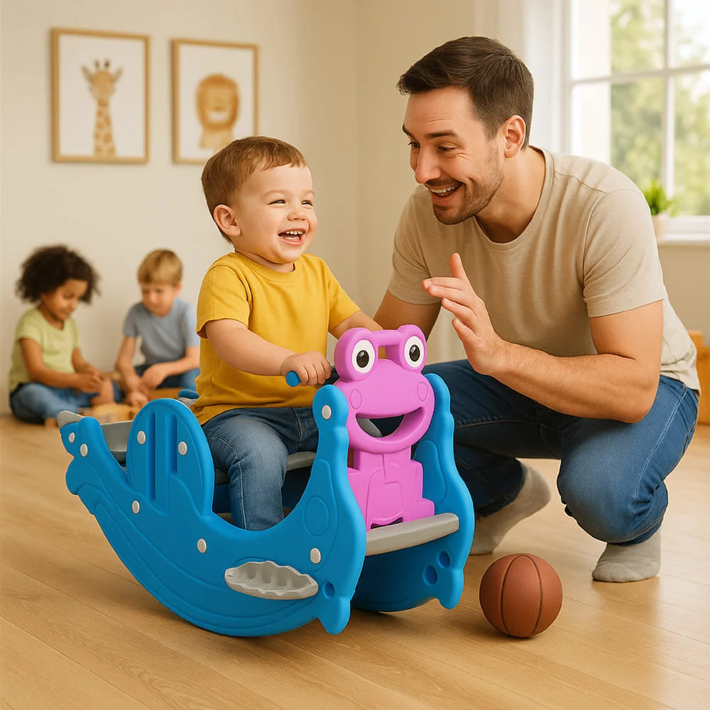 3 in 1 Rocker Slide and basketball