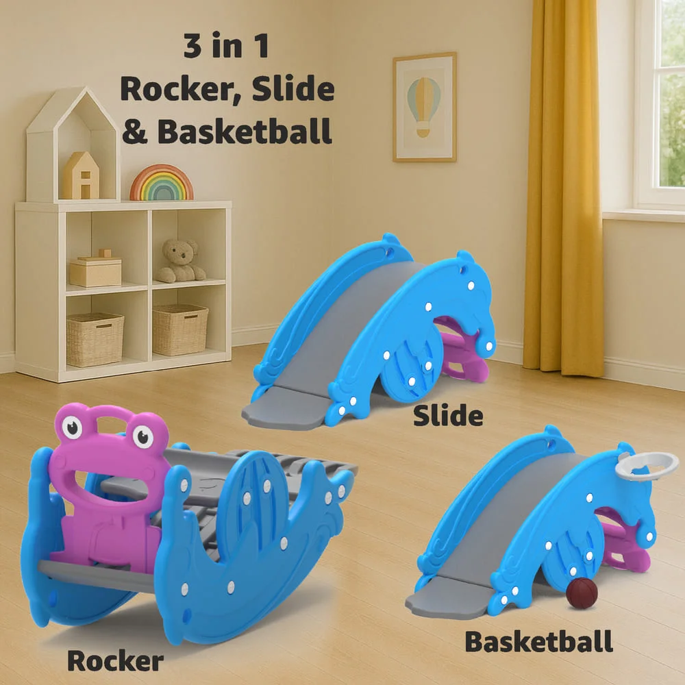 3 in 1 Rocker Slide and basketball