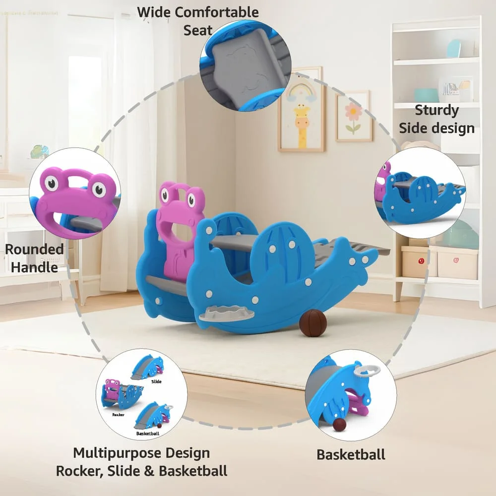 3 in 1 Rocker Slide and basketball