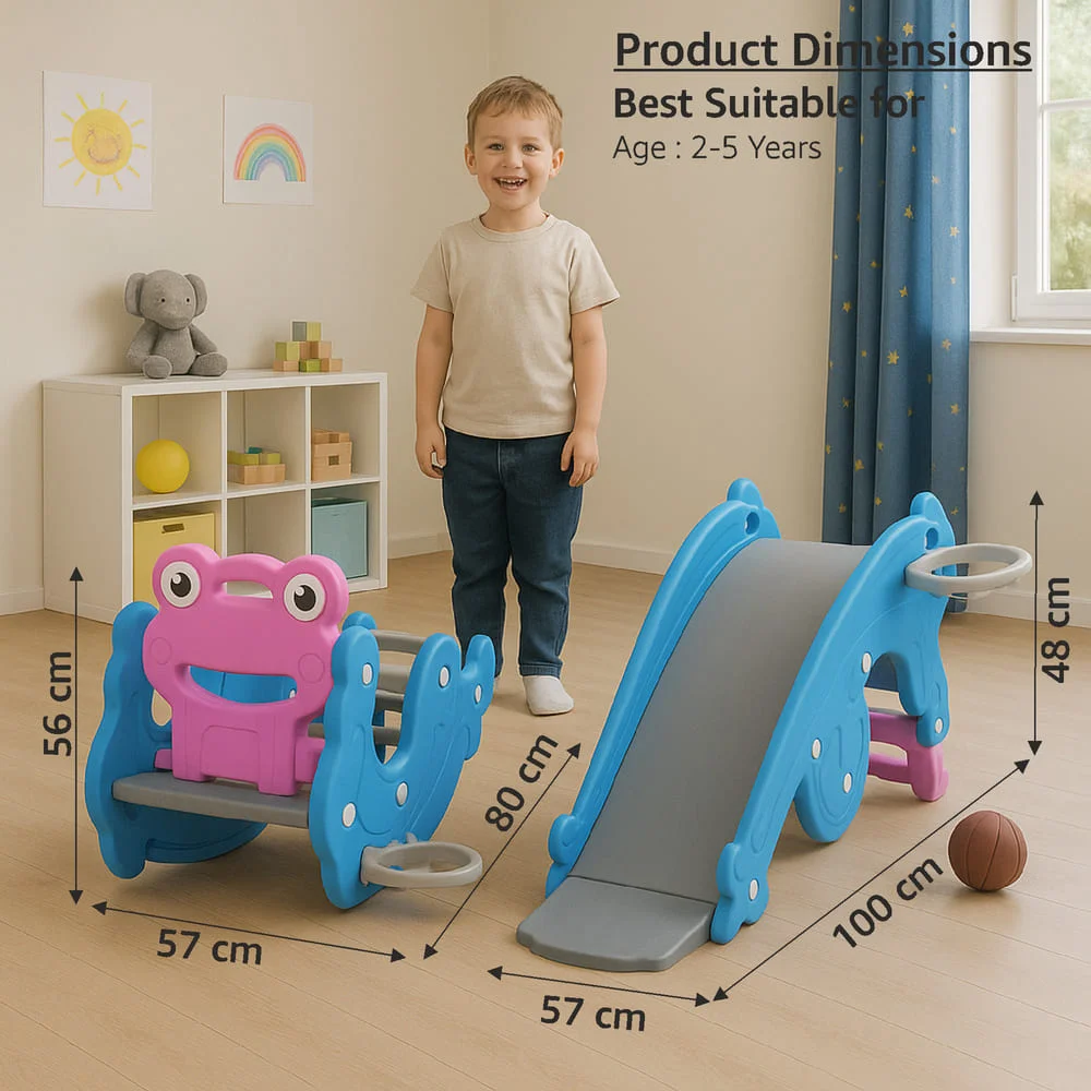 3 in 1 Rocker Slide and basketball