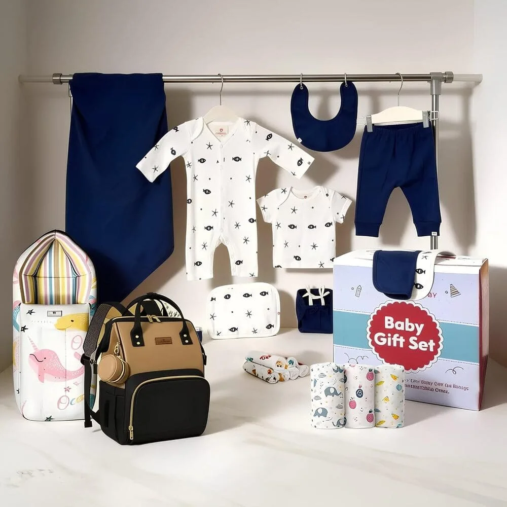 Baby Welcome Gift Set of 23 dark blue
