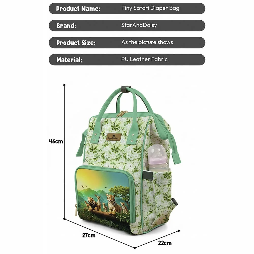 Diaper bag details lion print