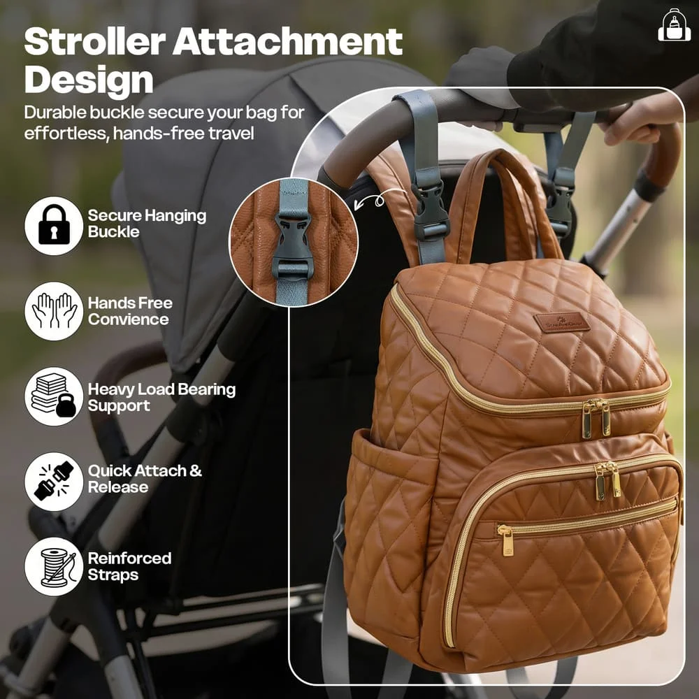 Litttle luxe diaper bag brown