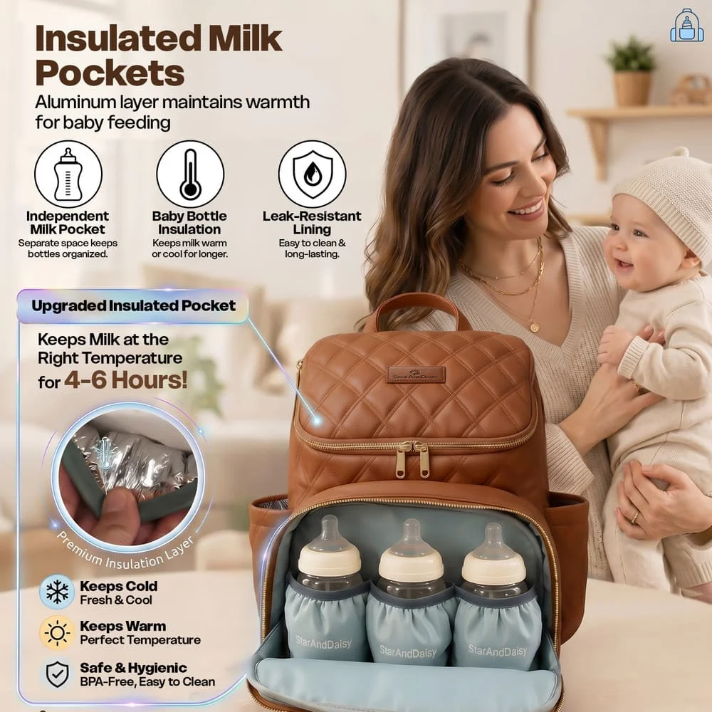 Litttle luxe diaper bag brown