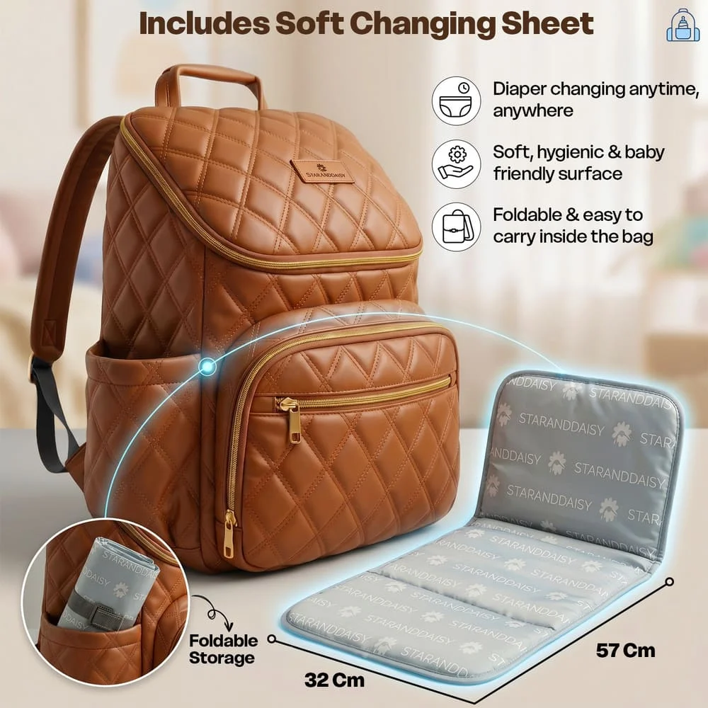 Litttle luxe diaper bag brown