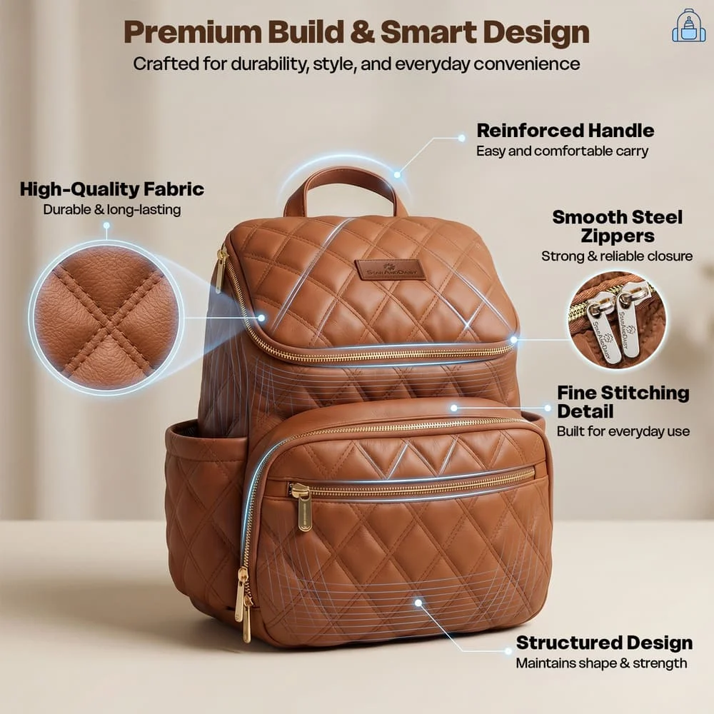 Litttle luxe diaper bag brown