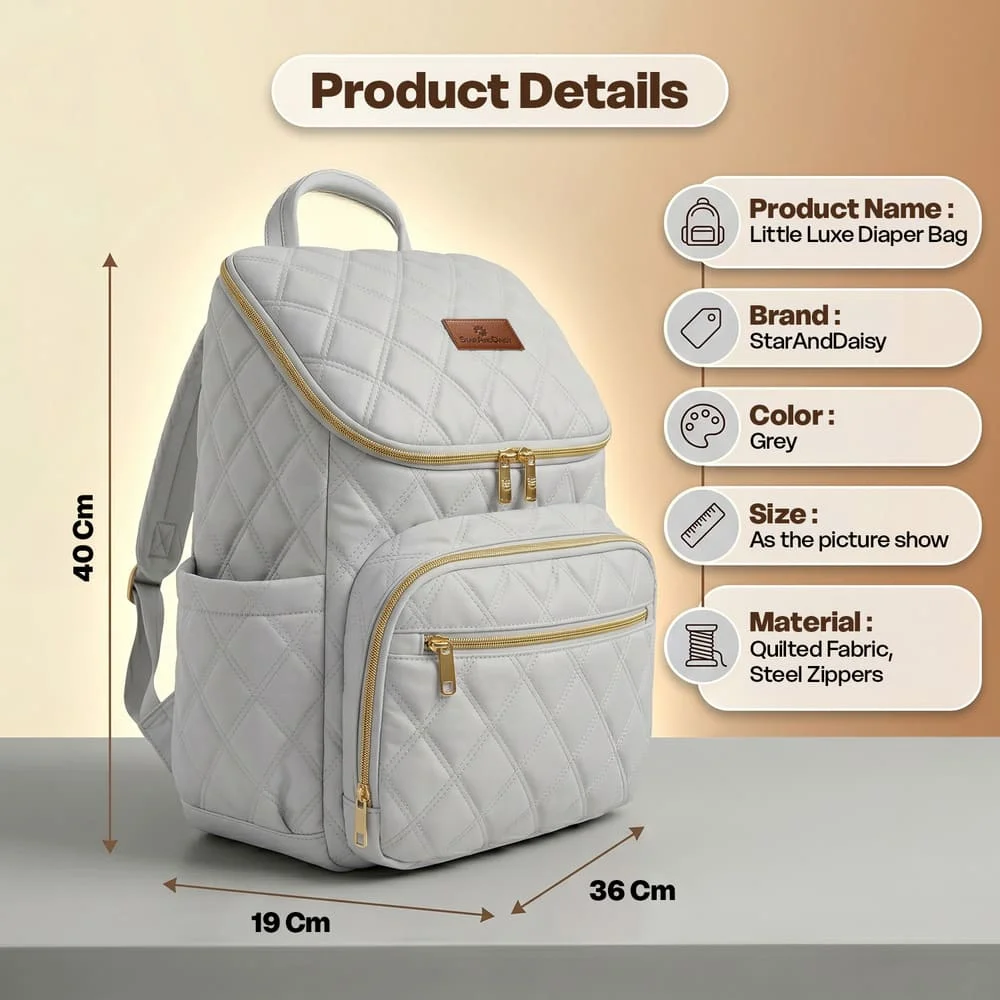 Little Luxe Diaper Bag grey