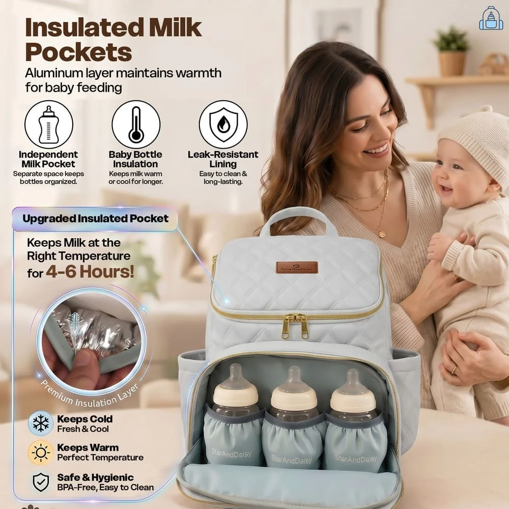 Little Luxe Diaper Bag grey