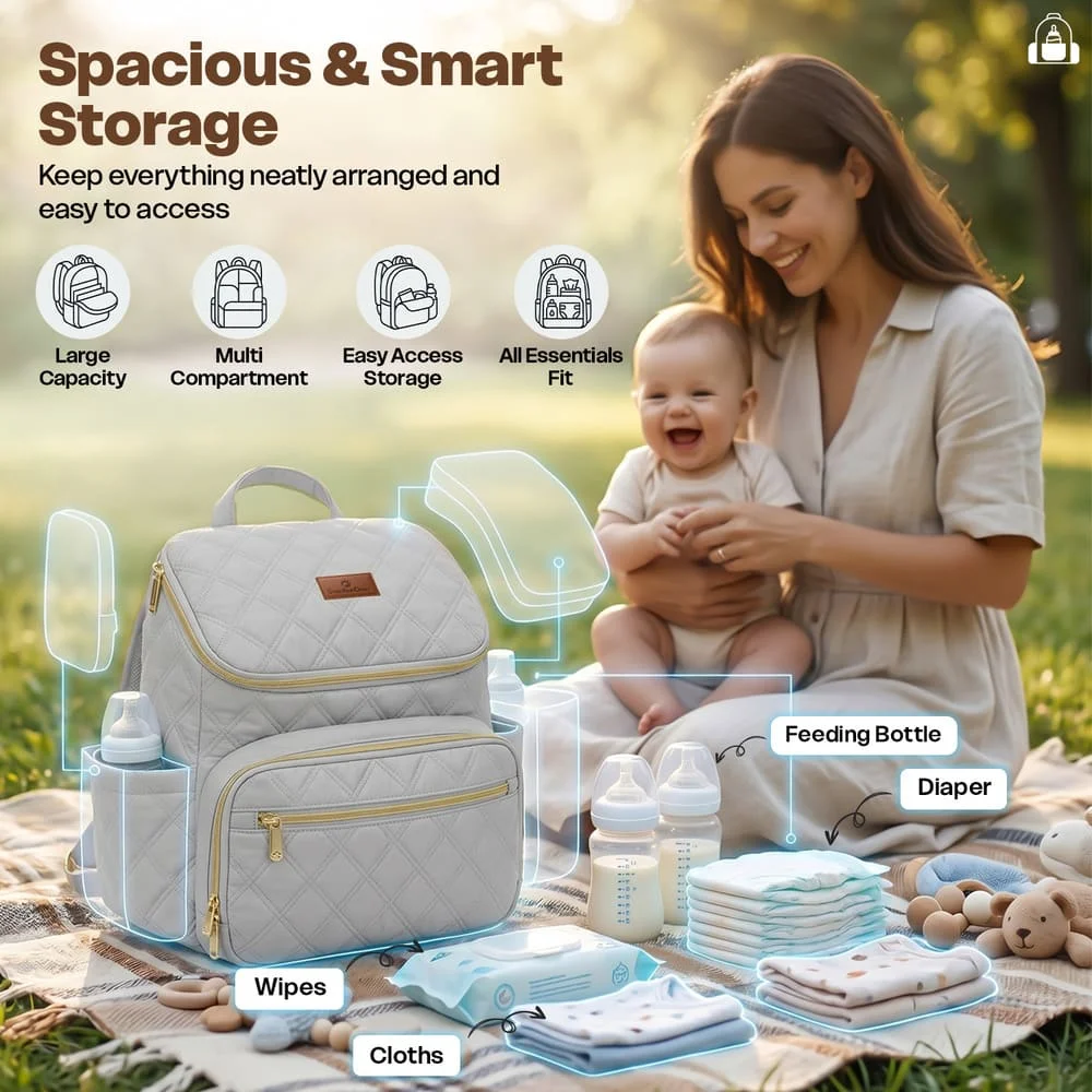 Little Luxe Diaper Bag grey