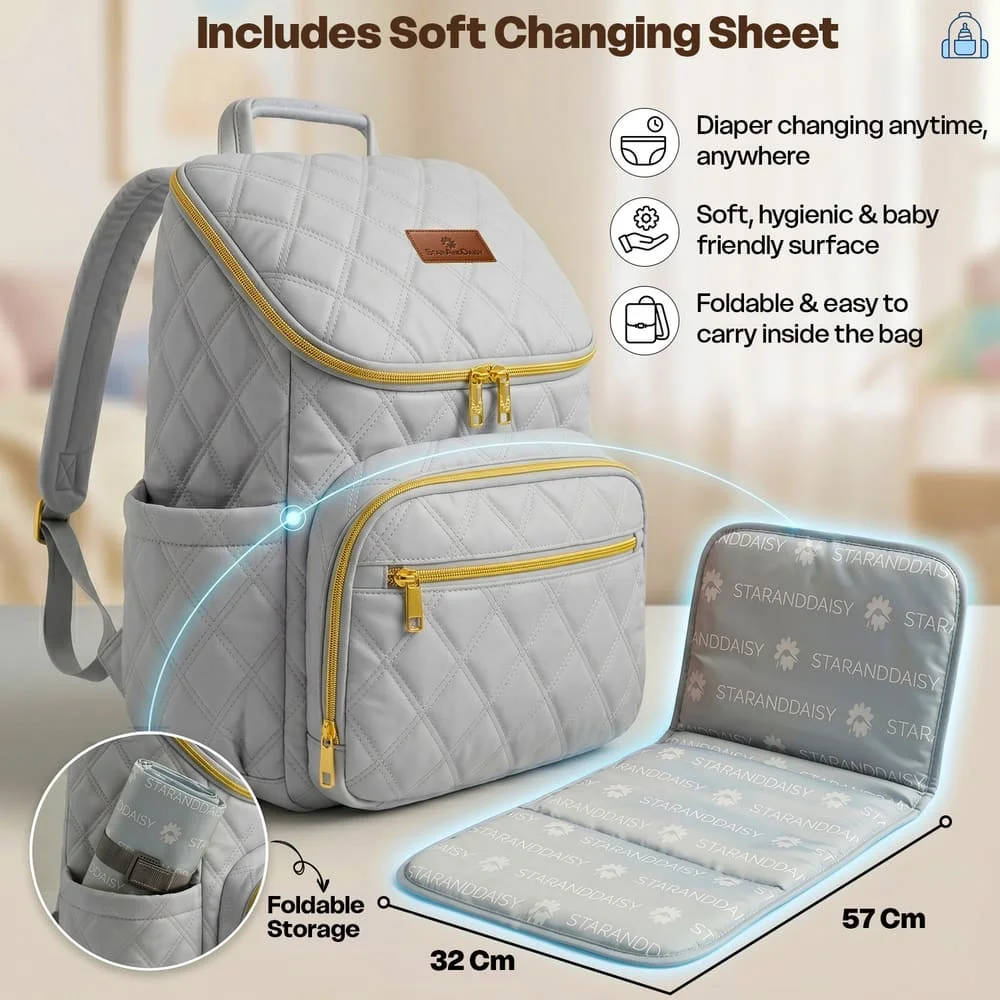 Little Luxe Diaper Bag grey