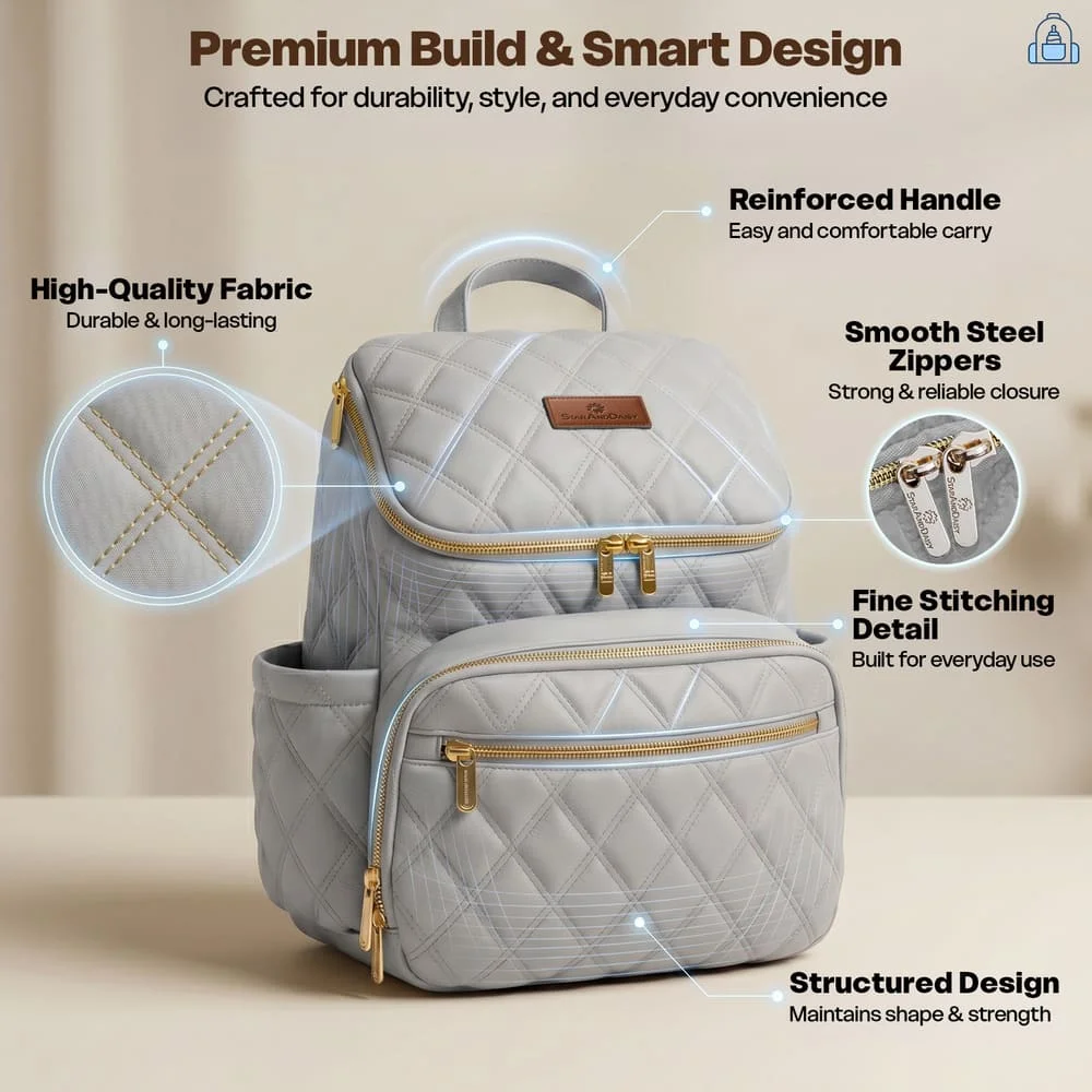 Little Luxe Diaper Bag grey