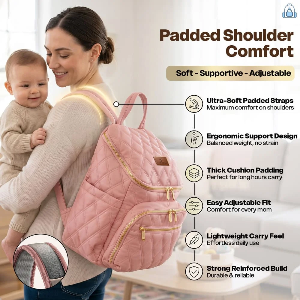 Litttle luxe diaper bag pink