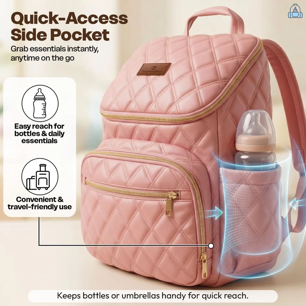 Litttle luxe diaper bag pink