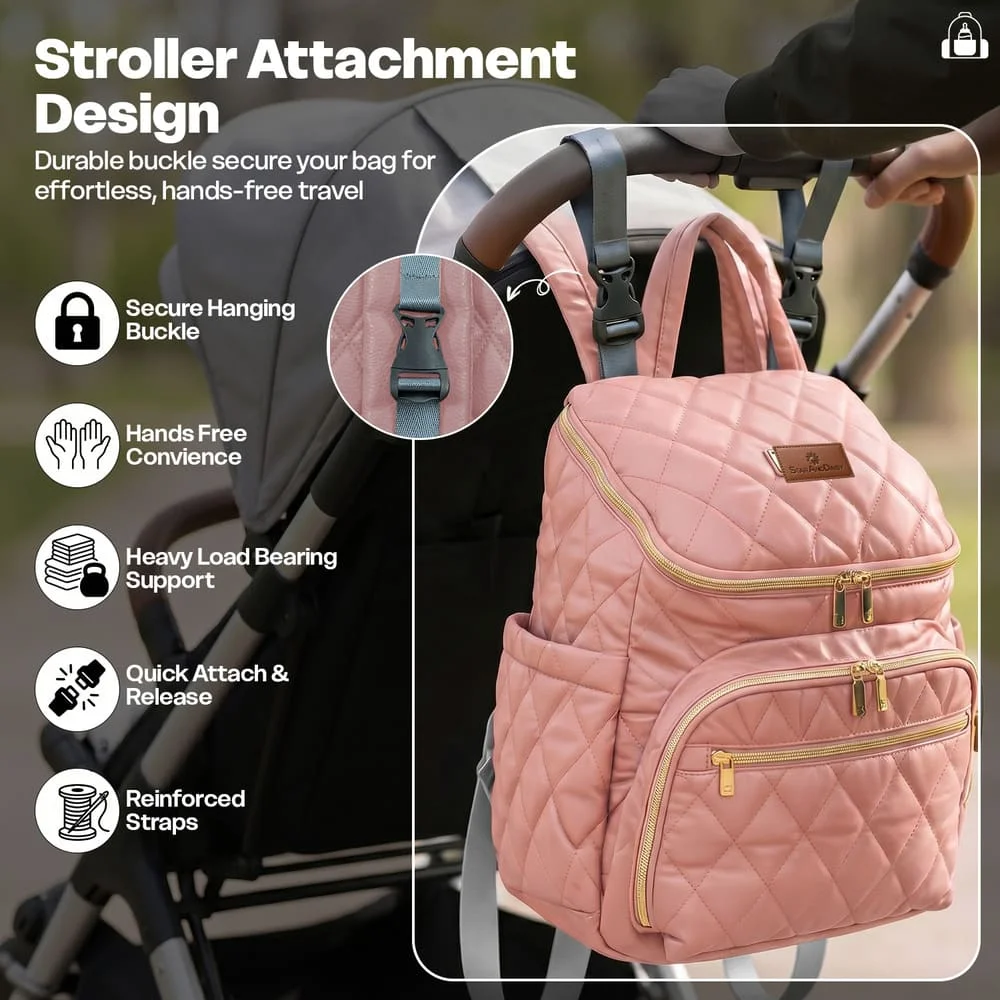 Litttle luxe diaper bag pink