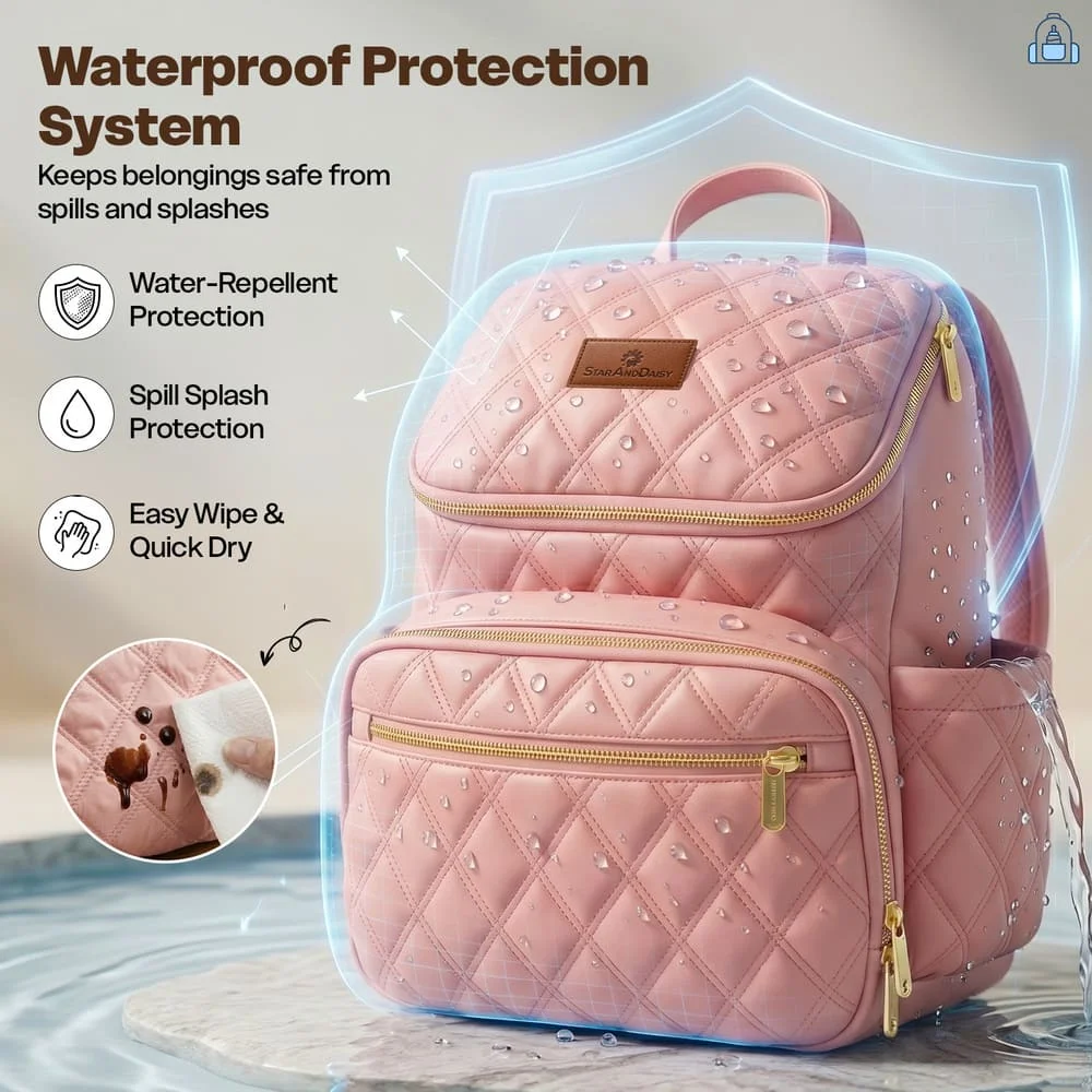 Litttle luxe diaper bag pink