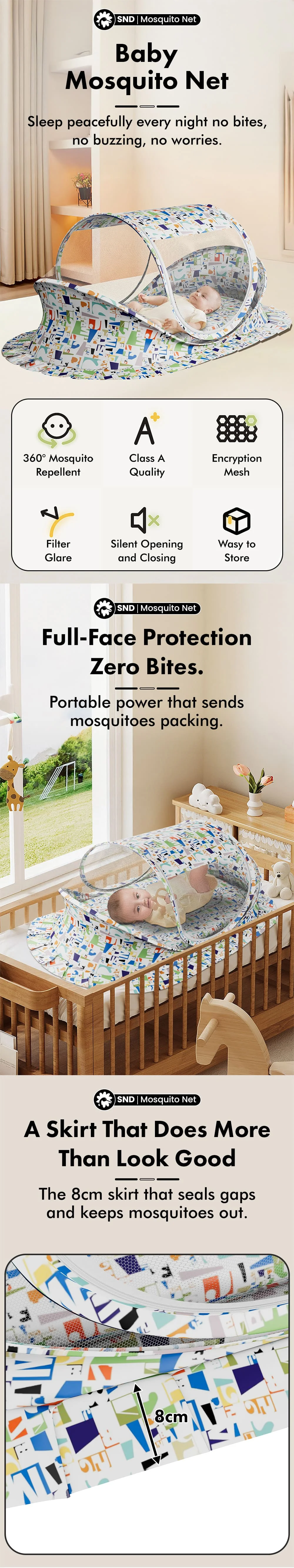 Mosquito net alphabet print