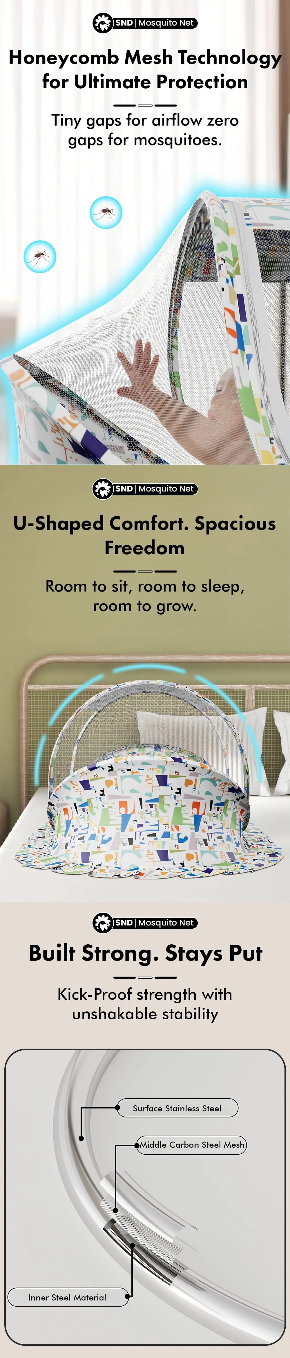 Mosquito net alphabet print