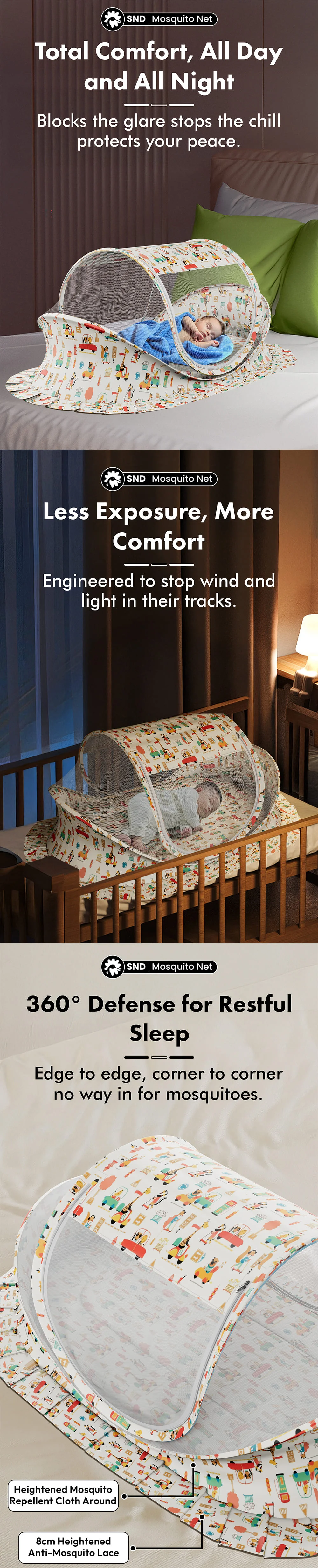 Mosquito net traffic print