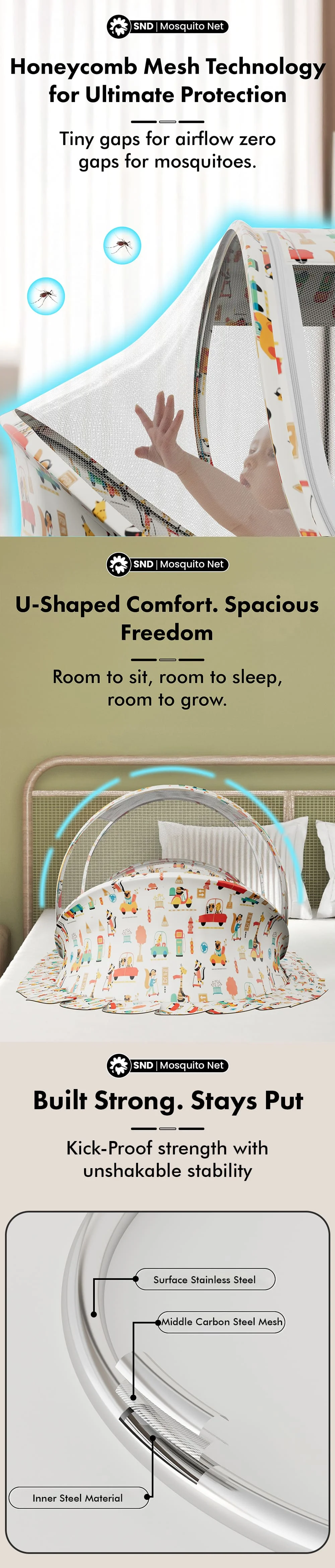 Mosquito net traffic print