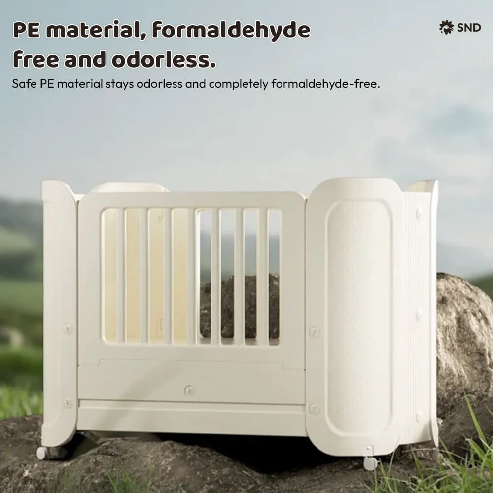 PE material Soft snooz Crib White