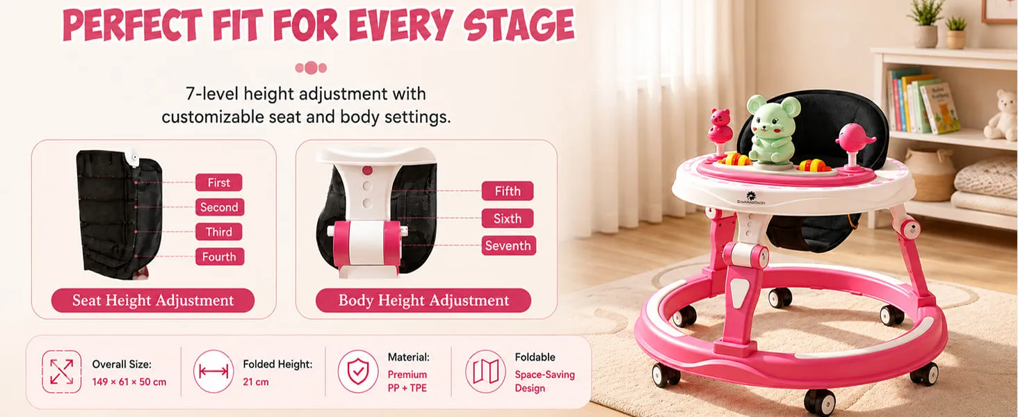 Baby Walker With Parent Handle