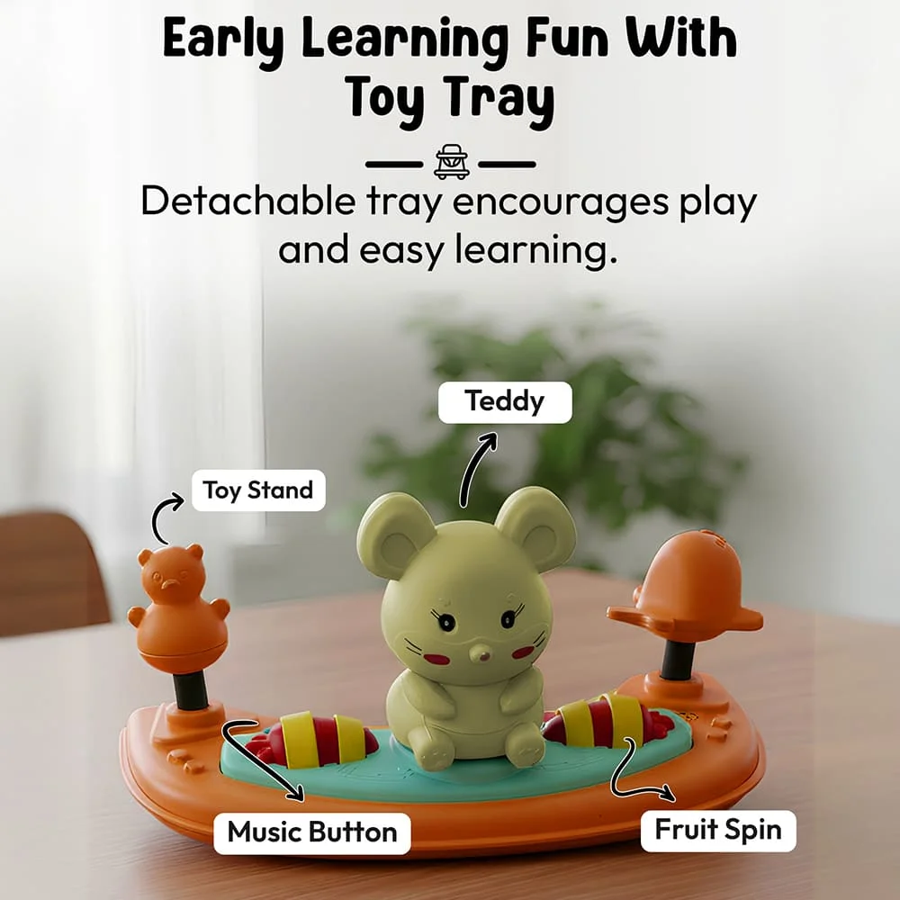 early learning fun with toy tray intelligent walker orange