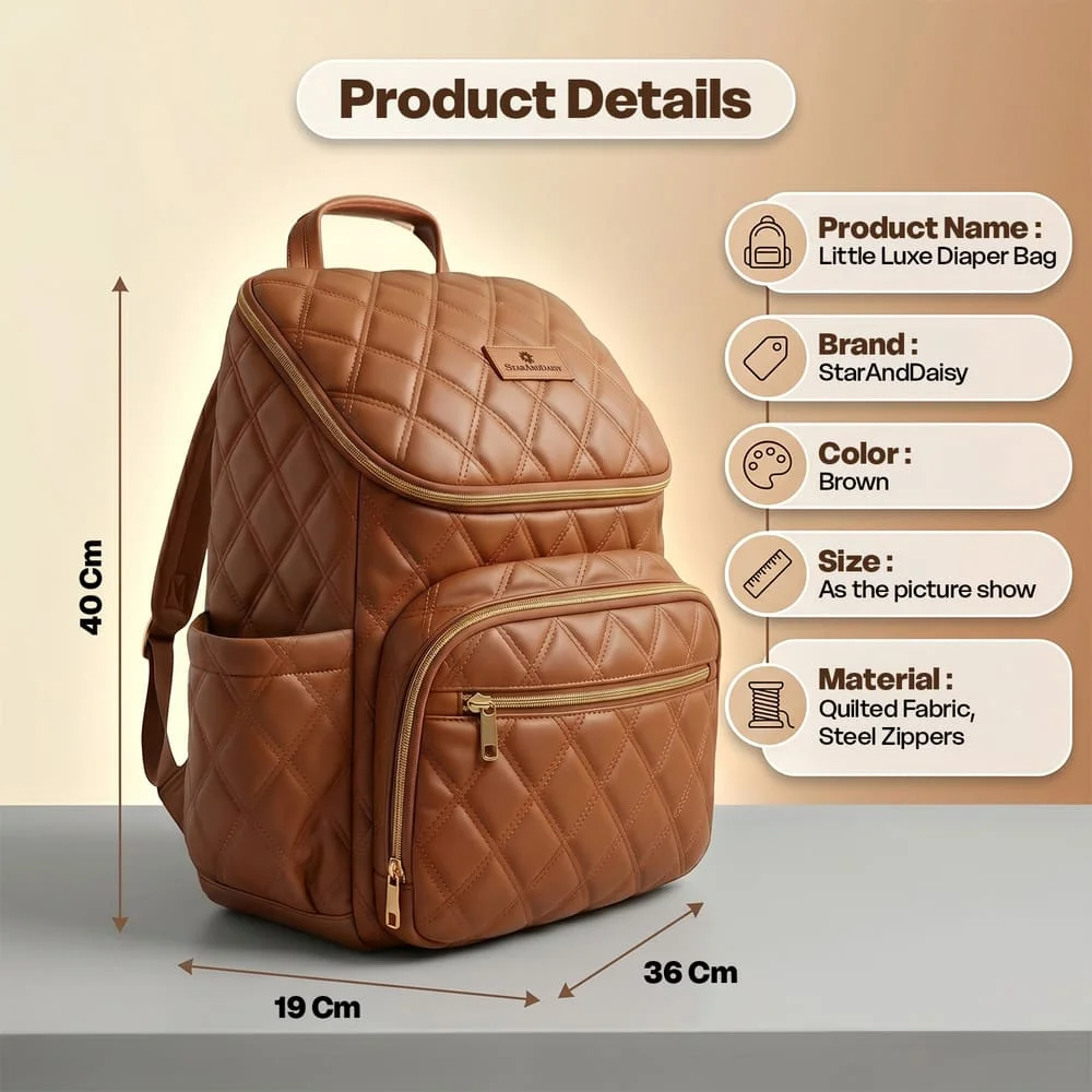 Litttle luxe diaper bag brown