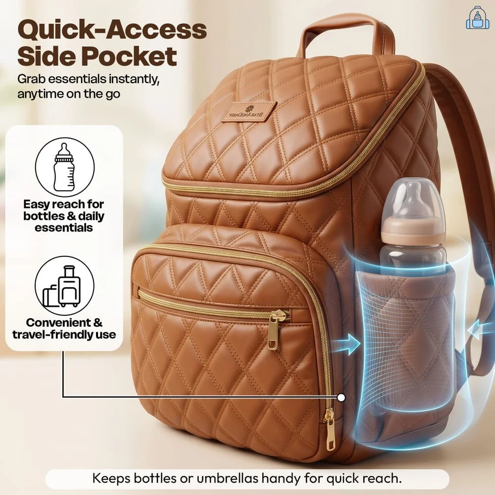 Litttle luxe diaper bag brown