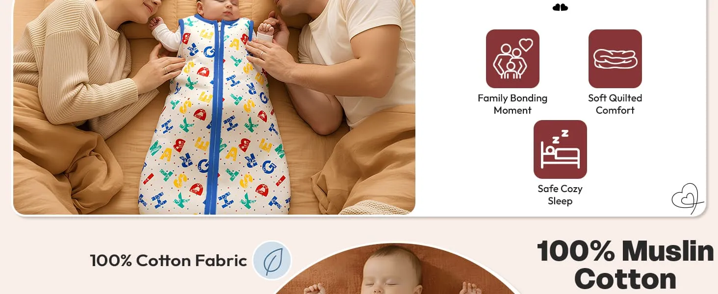 Sleeping Sack For Baby 100% Pure Cotton Baby Sleep Bag Sleeping Sack For Baby 100% Pure Cotton Baby Sleep Bag