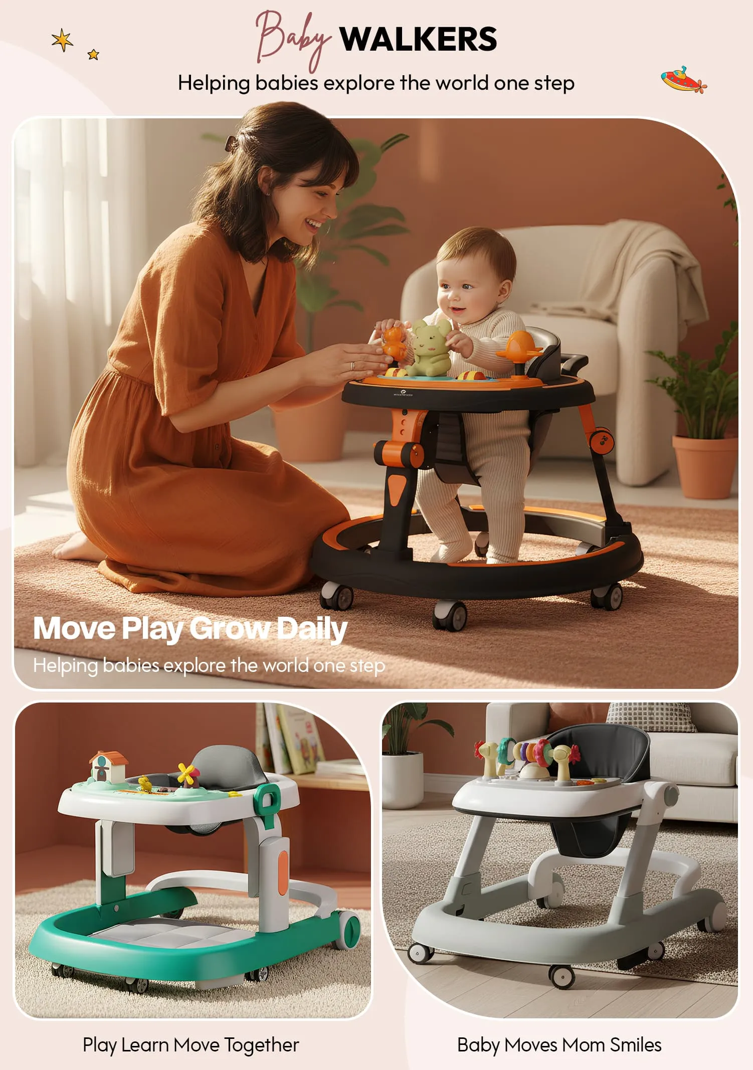 Multifunctional Intelligent Baby Walkers