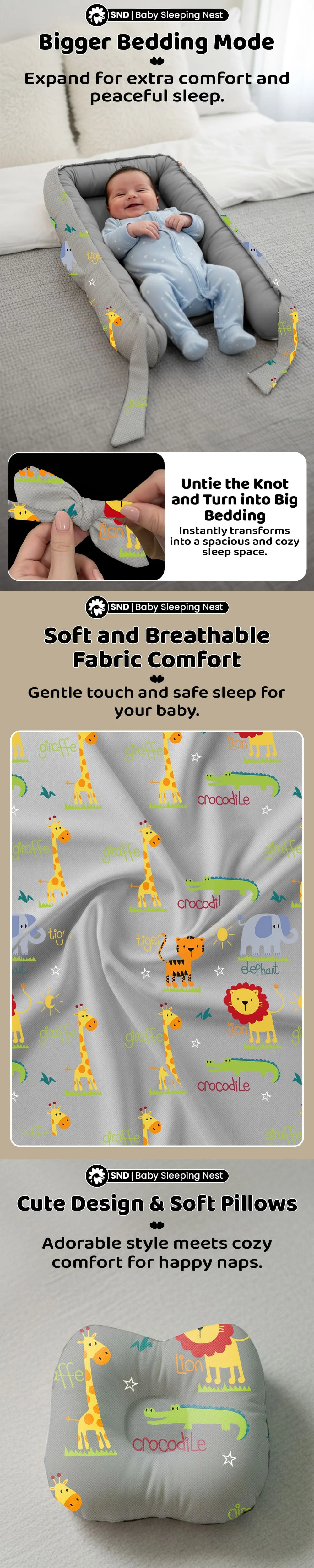 Baby Nest Oval Animal Print