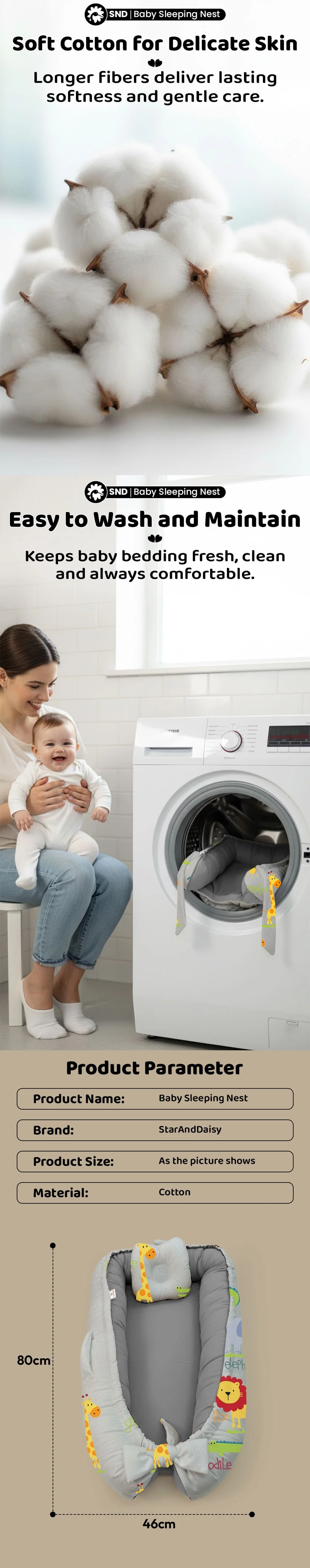 Baby Nest Oval Animal Print