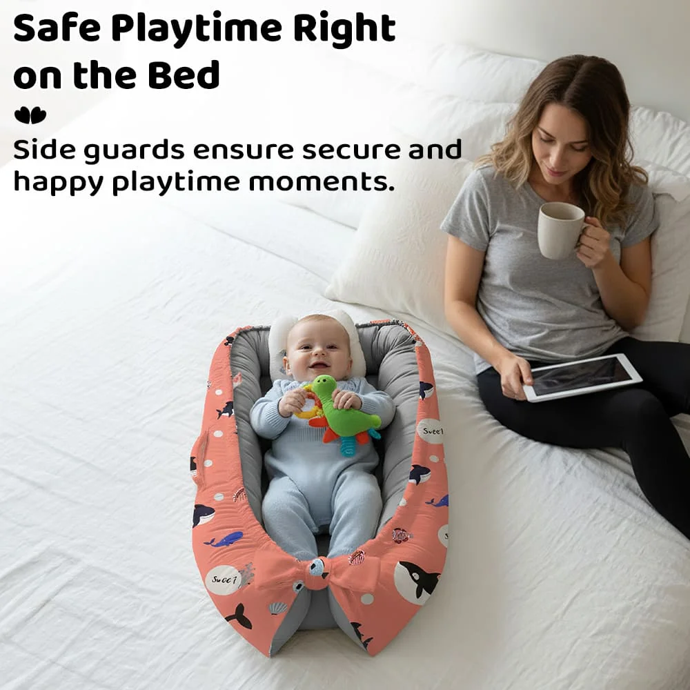 Baby Nest Oval Shark Print