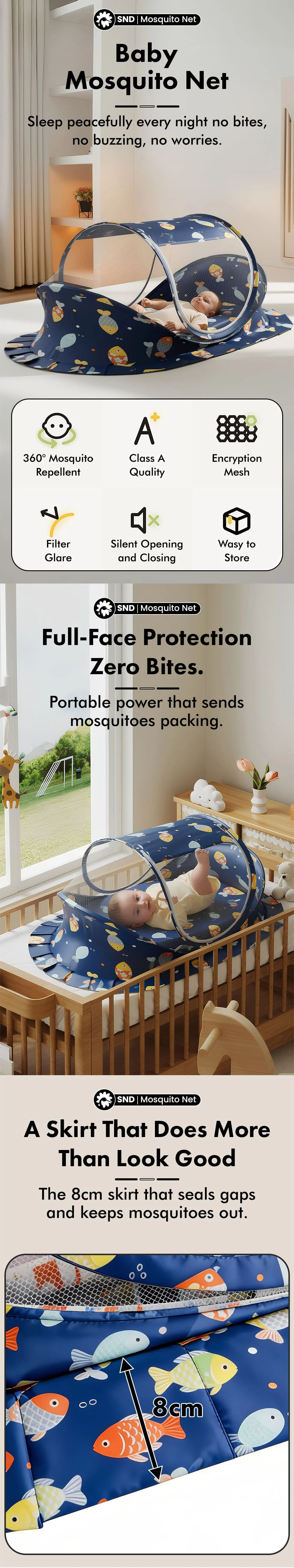 Fish print sleeping pode