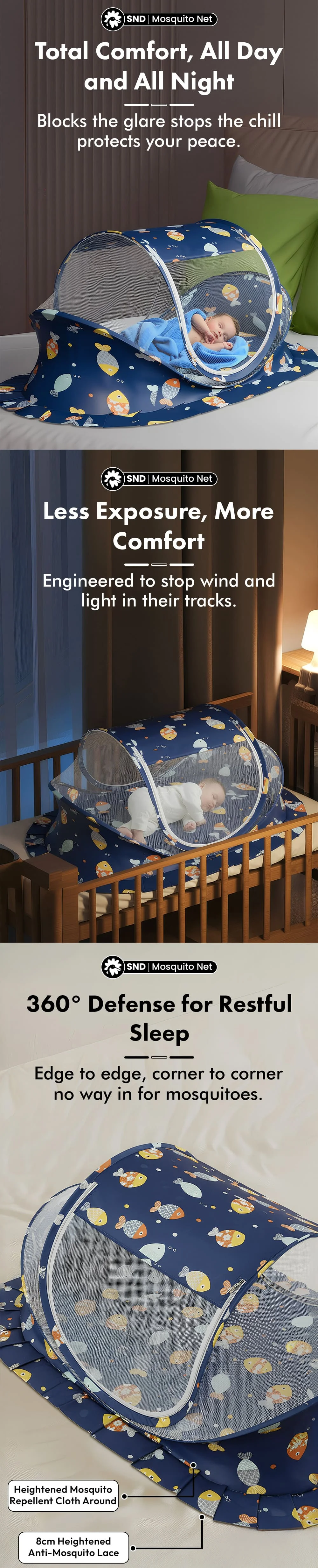 Fish print sleeping pode