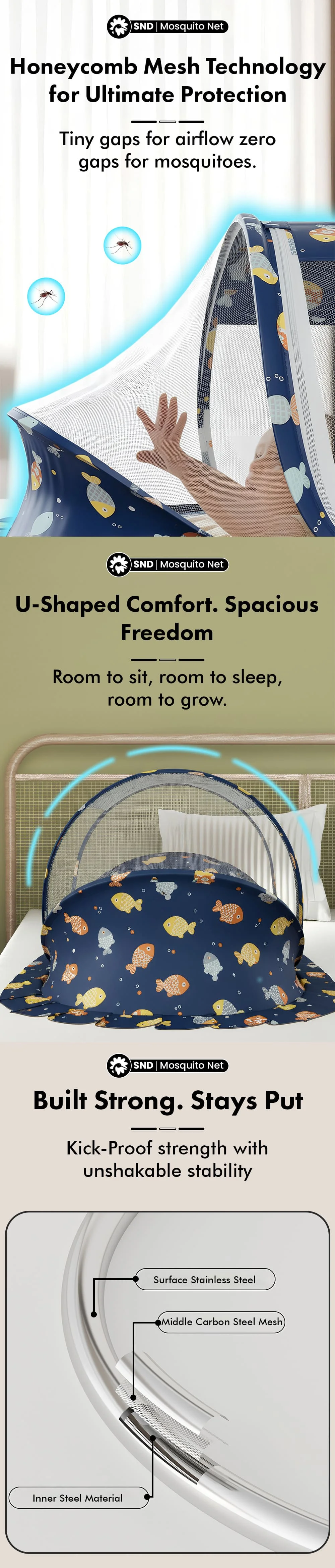 Fish print sleeping pode