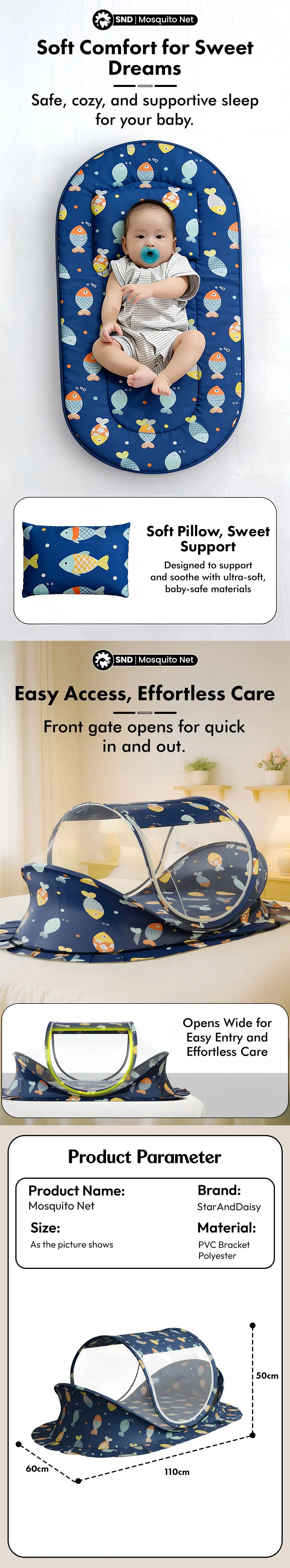 Fish print sleeping pode