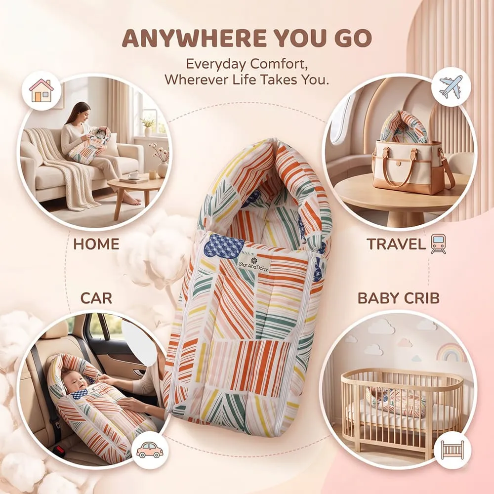 anywhere anytime baby sleeping bag check print
