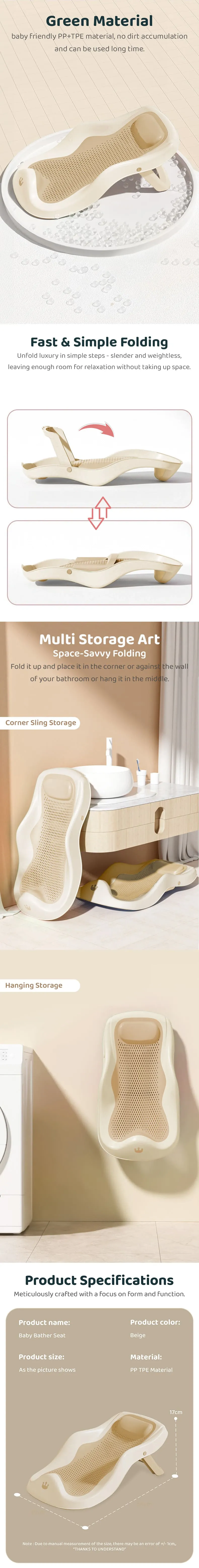 Foldable Baby Bather Seat Universal Fit