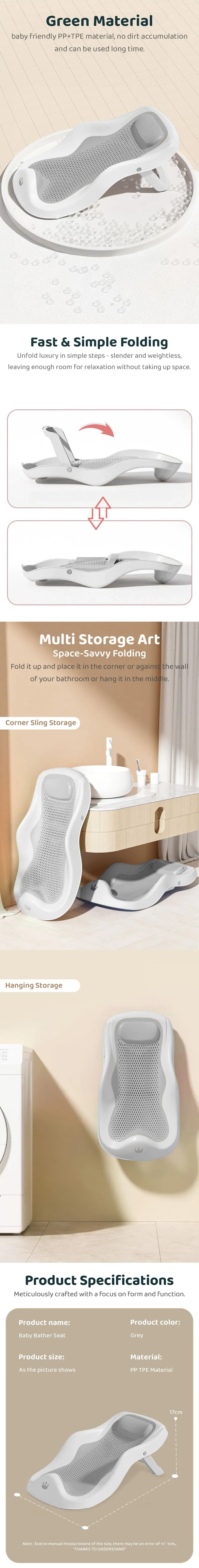 Foldable Baby Bather Seat Universal Fit