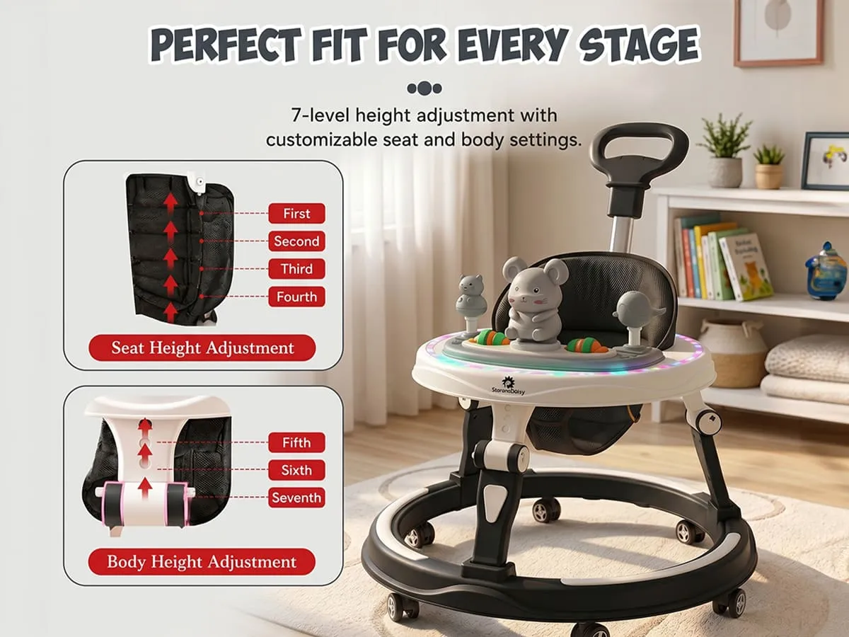 Activity Push Walker for Baby With Parental Handle