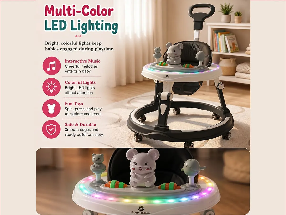 Activity Push Walker for Baby With Parental Handle