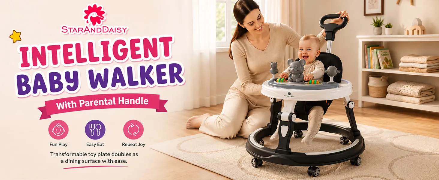Activity Push Walker for Baby With Parental Handle