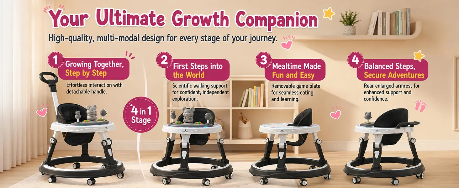Activity Push Walker for Baby With Parental Handle
