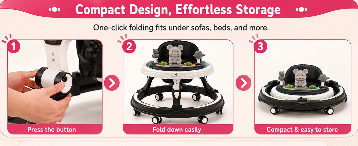 Activity Push Walker for Baby With Parental Handle