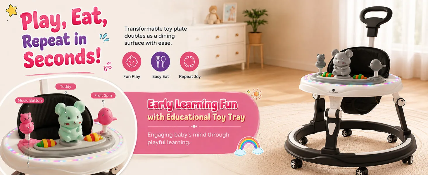 Activity Push Walker for Baby With Parental Handle